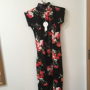 Black Print Asian Style Dress